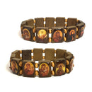 U108 Wooden Icon Bracelet Christ and Theotokos
