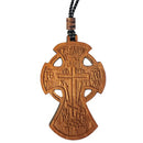 U509 Three Bar Wooden Cross Wooden Cross Pendant On the back Save US - For Car Room 2 3/4"x2"