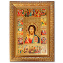 U545 Christ The Teacher Icon Feast Days in Gold Frame