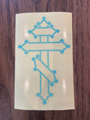 Window/Bumper Decal: 3-Bar Cross