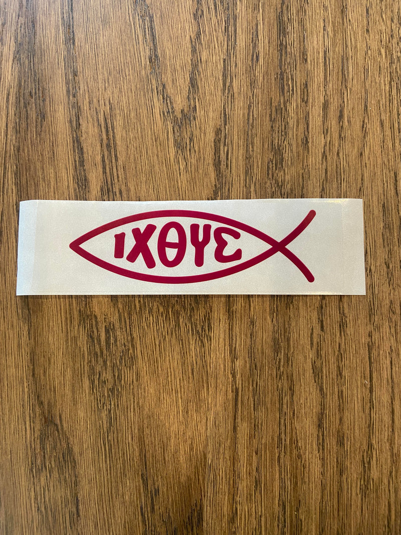 Window/Bumper Decal: Fish Symbol (Jesus Christ Savior)