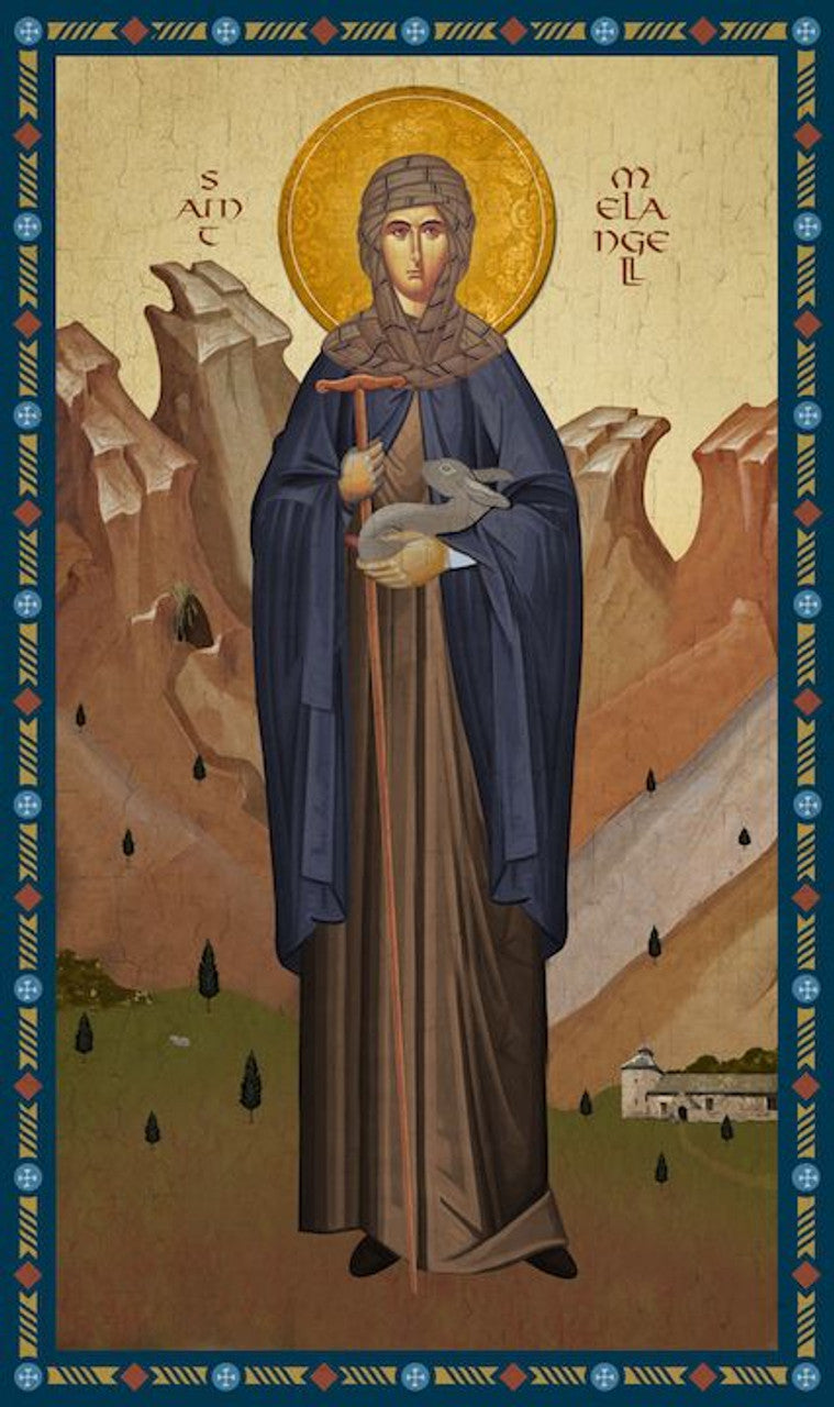 1ML10 Icon of St. Melangell of Wales - 20th c. 3.75x6.25