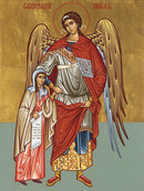 1AN21 Guardian Angel Icon with Little Girl 4.75x6.25